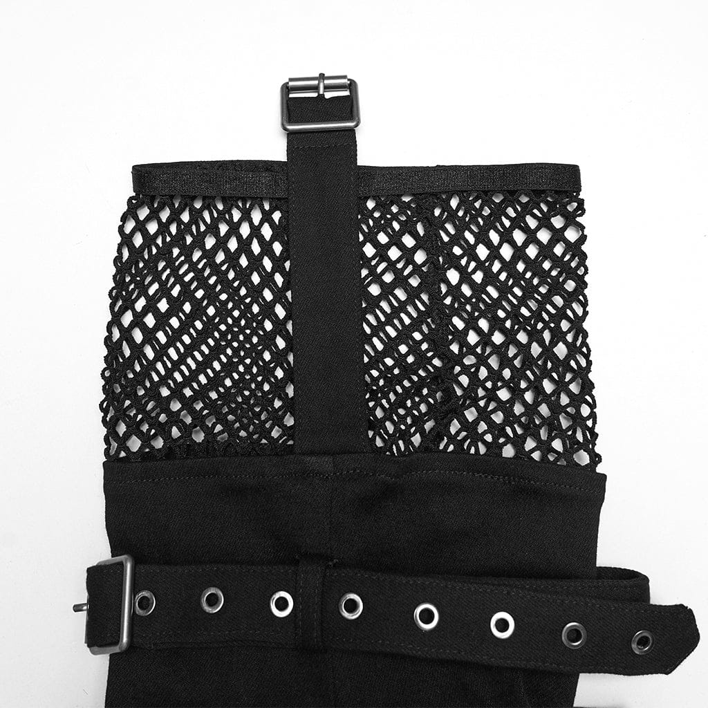 PUNK RAVE Women's Punk Lace-up Shorts with Detachable Trouser Legs