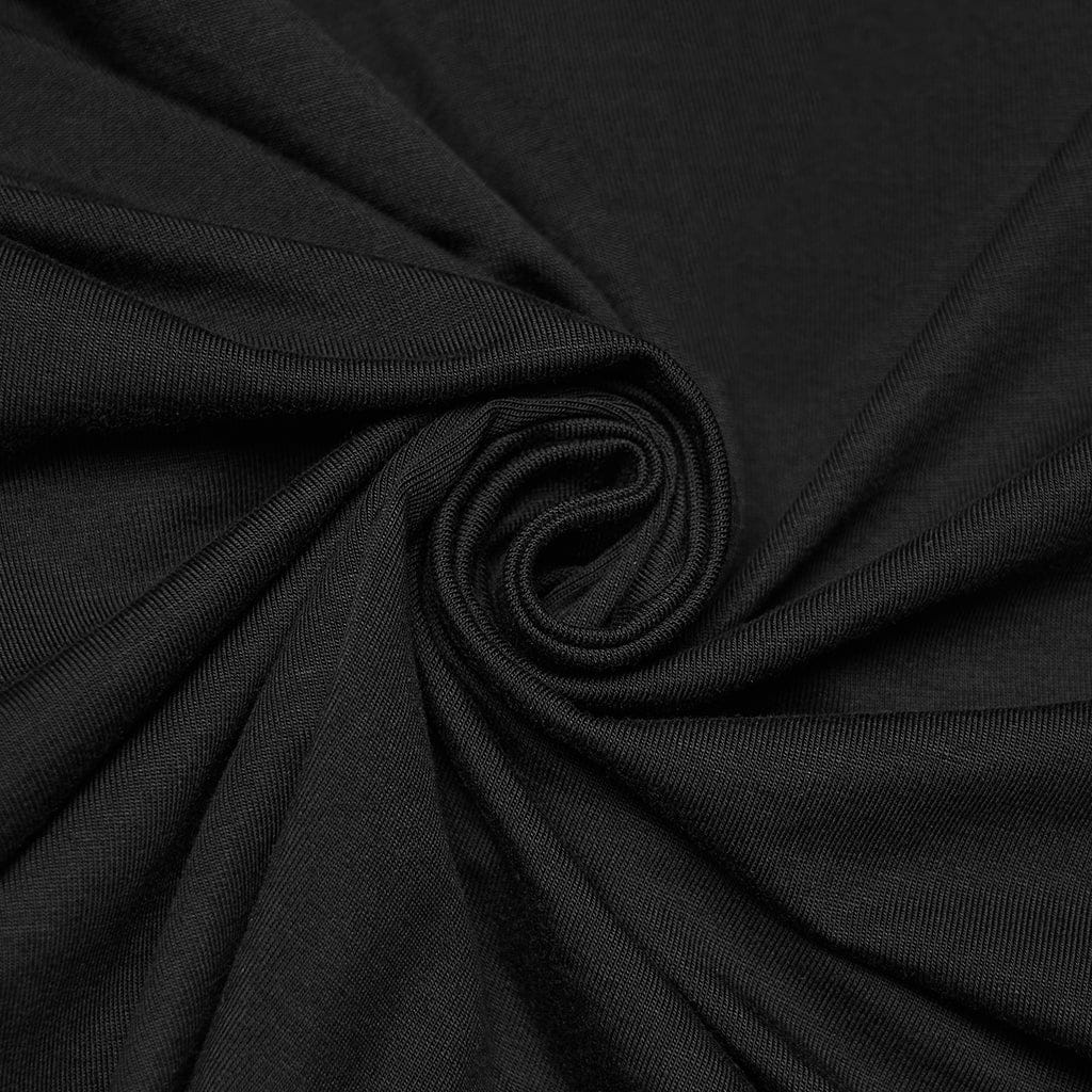 PUNK RAVE Women's Punk Mesh Splice Cutout Hooded Tank Top