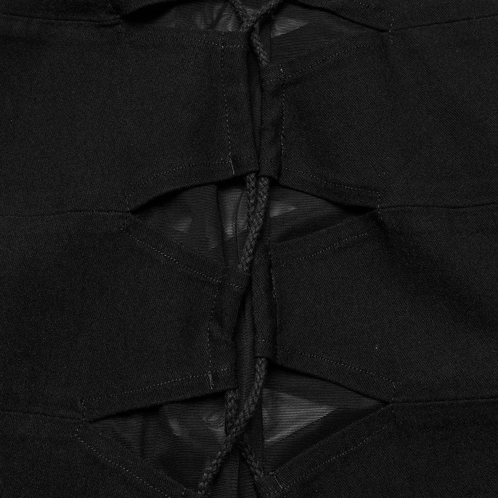 PUNK RAVE Women's Punk Mesh Splice Lace-up Slip Dress