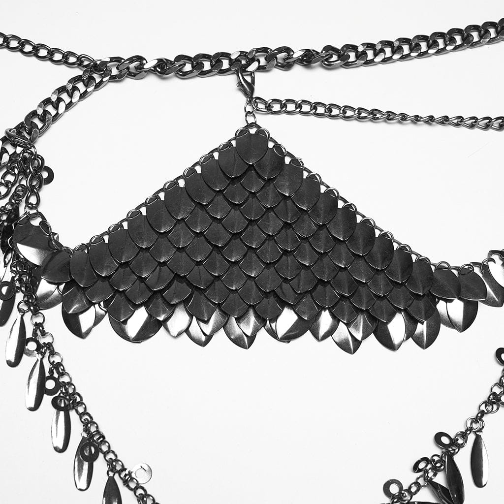 PUNK RAVE Women's Punk Metal Blade Waist Chain