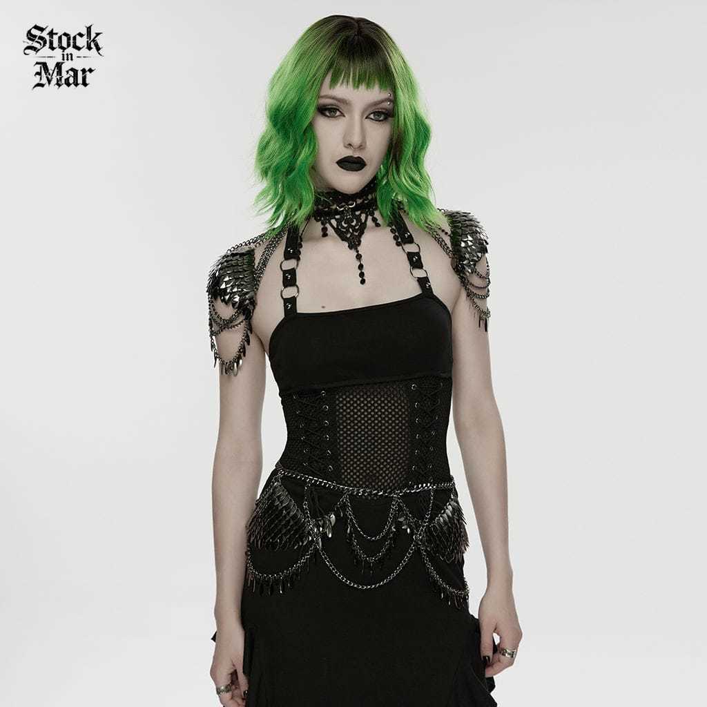 PUNK RAVE Women's Punk Metal Blade Waist Chain