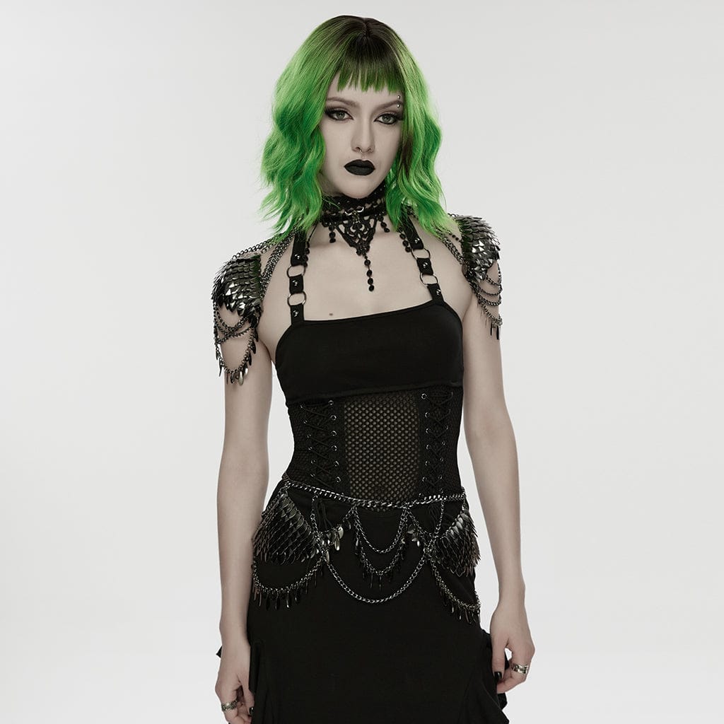 PUNK RAVE Women's Punk Metal Blade Waist Chain