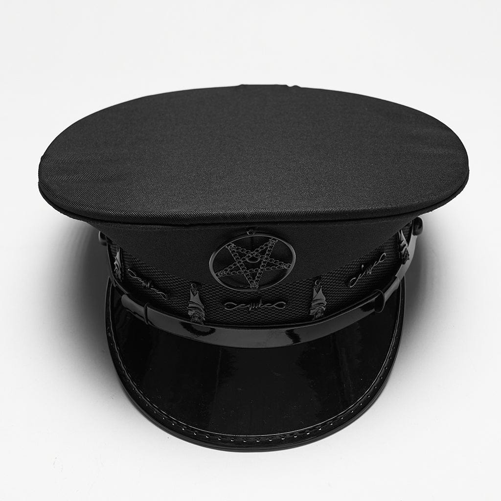 PUNK RAVE Women's Punk Pentacle Military Hat