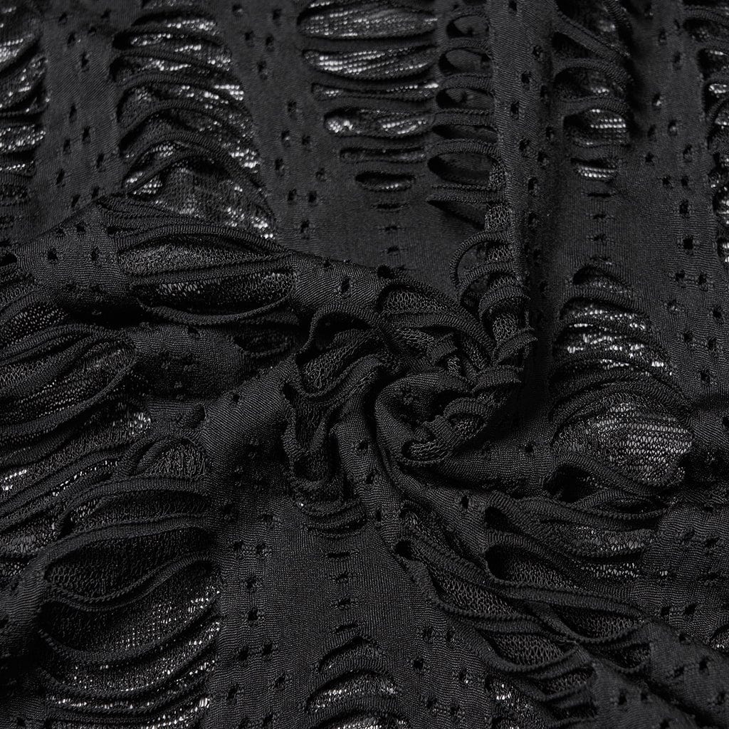 PUNK RAVE Women's Punk Ripped Batwing Sleeved Cardigan