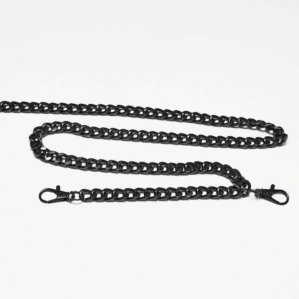 PUNK RAVE Women's Punk Rivets Chained Doll Black