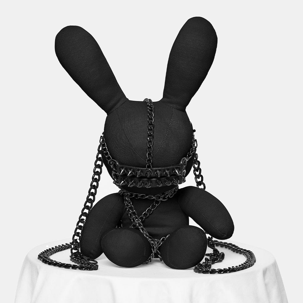 PUNK RAVE Women's Punk Rivets Chained Doll Black