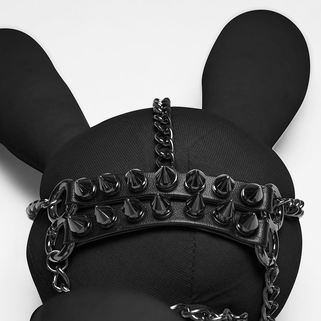 PUNK RAVE Women's Punk Rivets Chained Doll Black