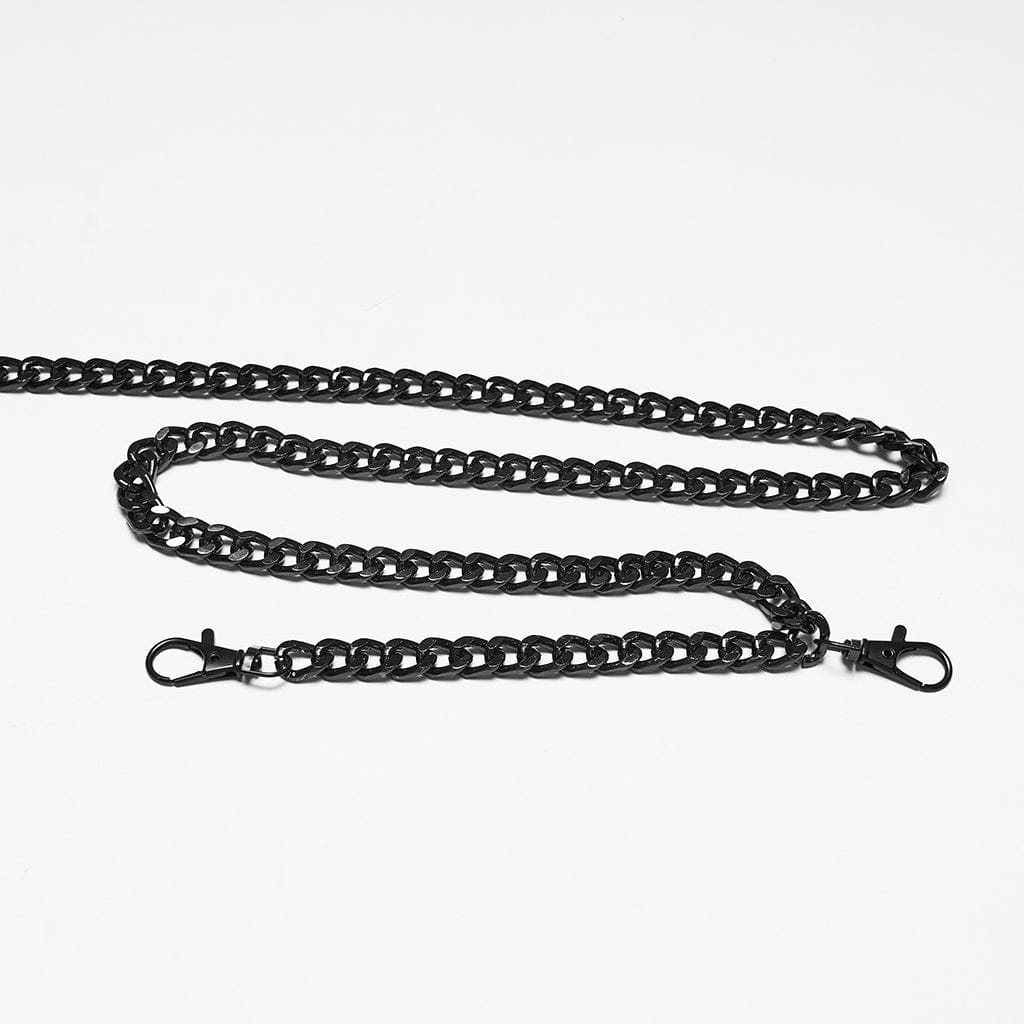 PUNK RAVE Women's Punk Rivets Chained Doll Black