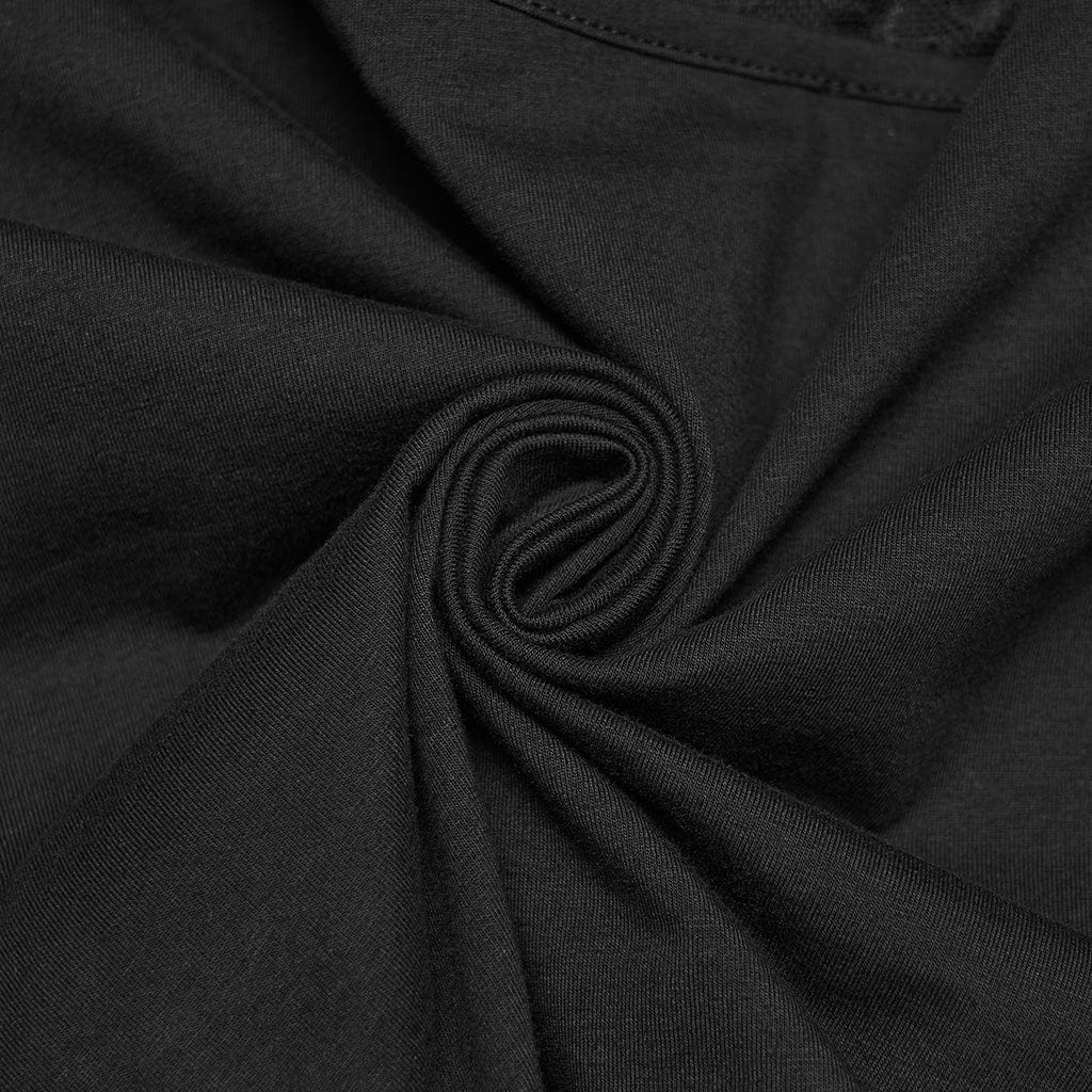 PUNK RAVE Women's Punk Rivets Sheer Short Sleeved Tee