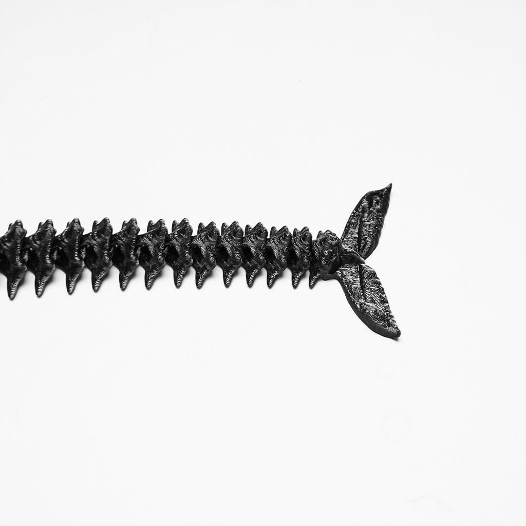 PUNK RAVE Women's Punk Skeleton Chained Harness Black