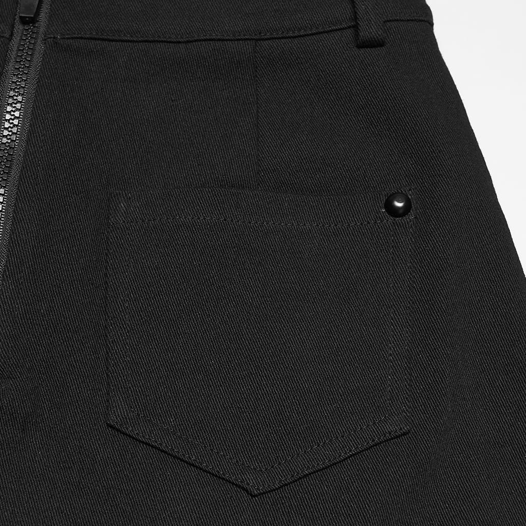 PUNK RAVE Women's Punk Skull Embroidered Big Pocket Skirt