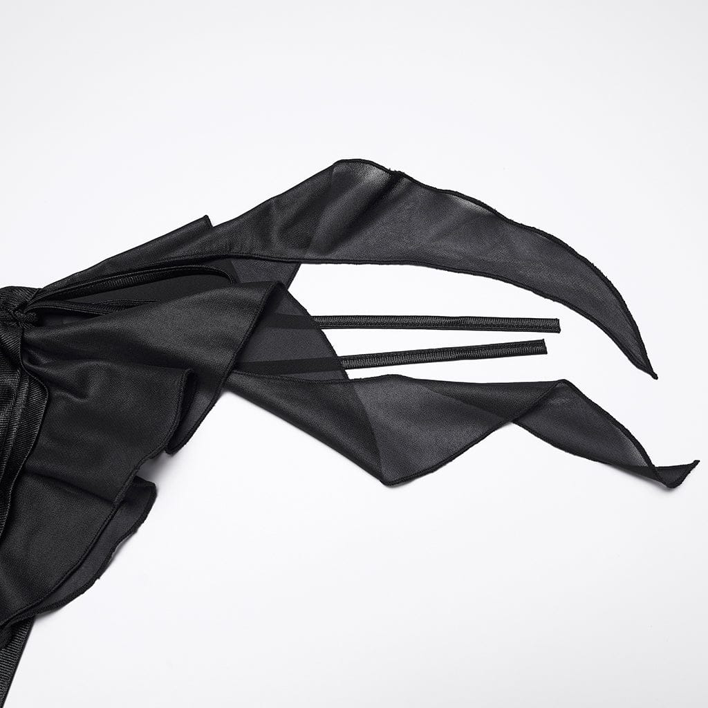 PUNK RAVE Women's Punk Streamer Drawstring Ruched Shorts