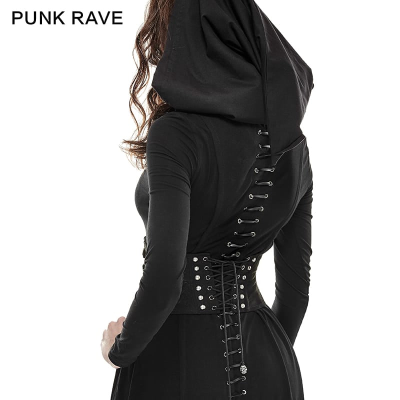 PUNK RAVE Women's Steampunk Buckles Lace Up Underbust Corsets