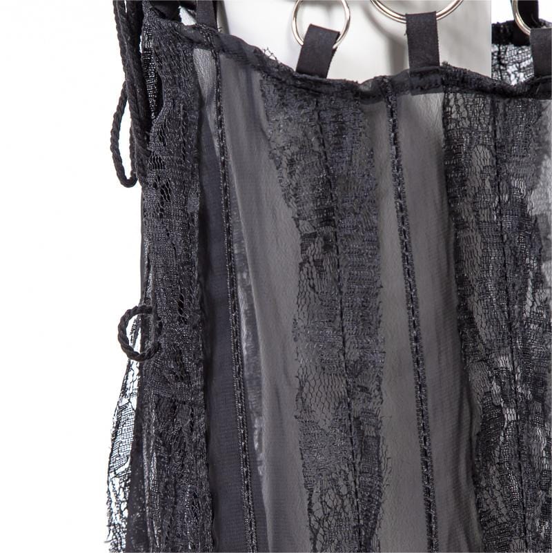 RNG Women's Gothic Cutout Splice Long Skirt