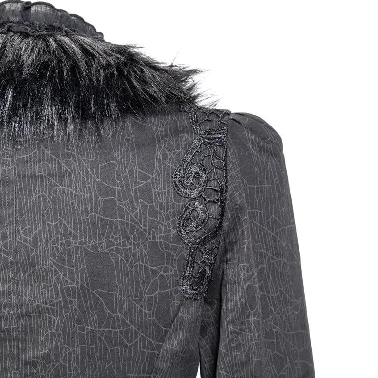 RNG Women's Gothic Ruffled Lace Splice Swallow-tailed Coat