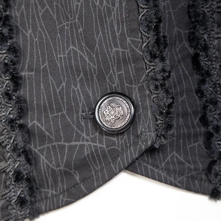 RNG Women's Gothic Ruffled Lace Splice Swallow-tailed Coat