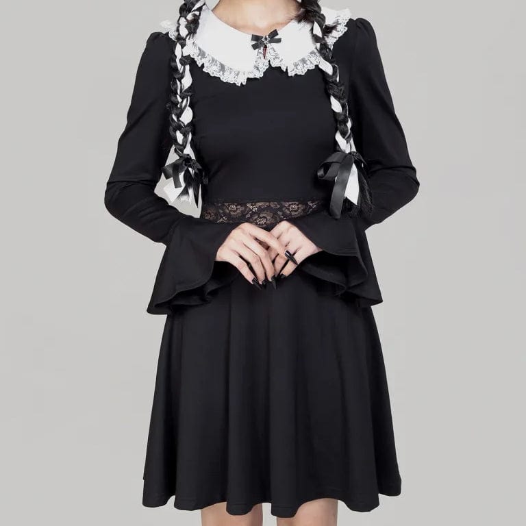 RNG Women's Lolita Doll Collar Flared Sleeved Dress