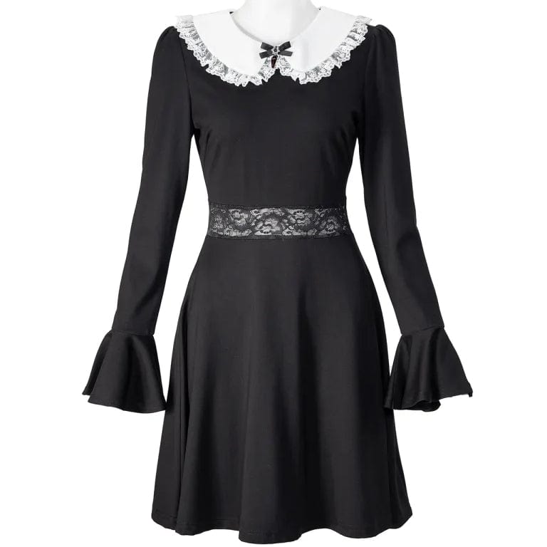 RNG Women's Lolita Doll Collar Flared Sleeved Dress