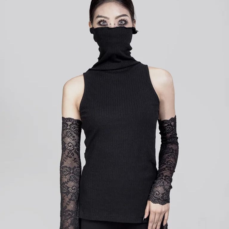 RNG Women's Punk Ribbed Turtleneck Vest