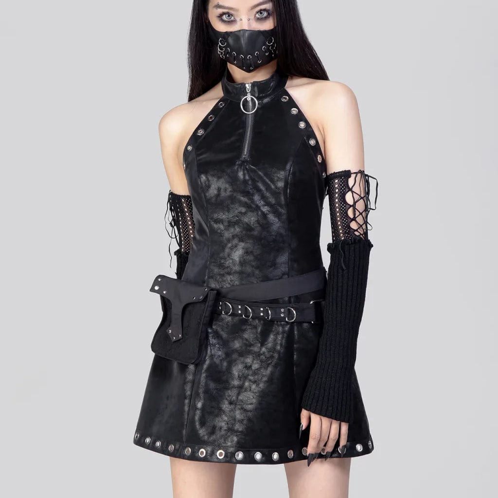 RNG Women's Punk Ripped Nailed Waist Bag