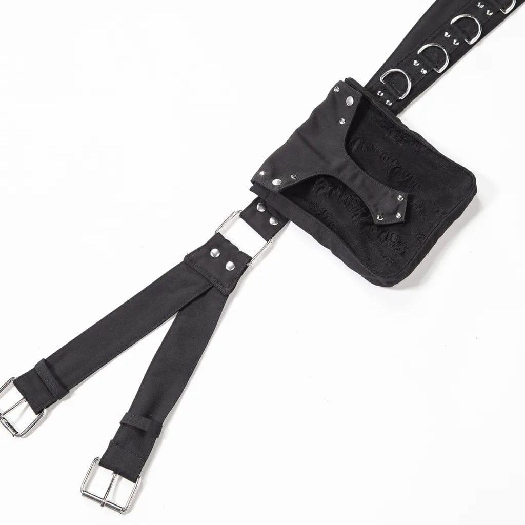 RNG Women's Punk Ripped Nailed Waist Bag