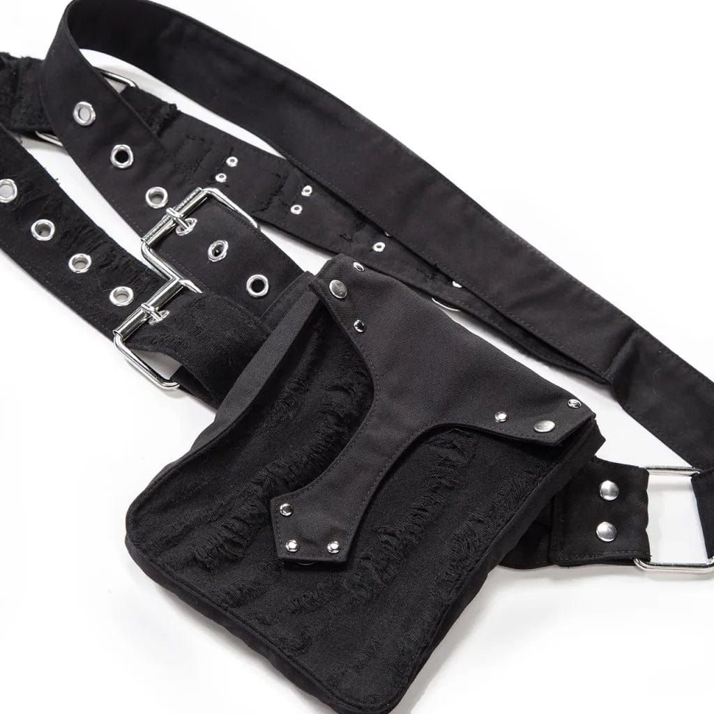 RNG Women's Punk Ripped Nailed Waist Bag