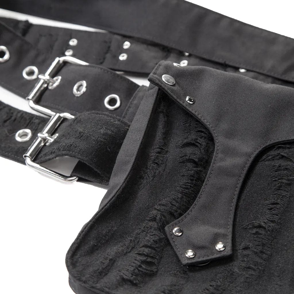 RNG Women's Punk Ripped Nailed Waist Bag