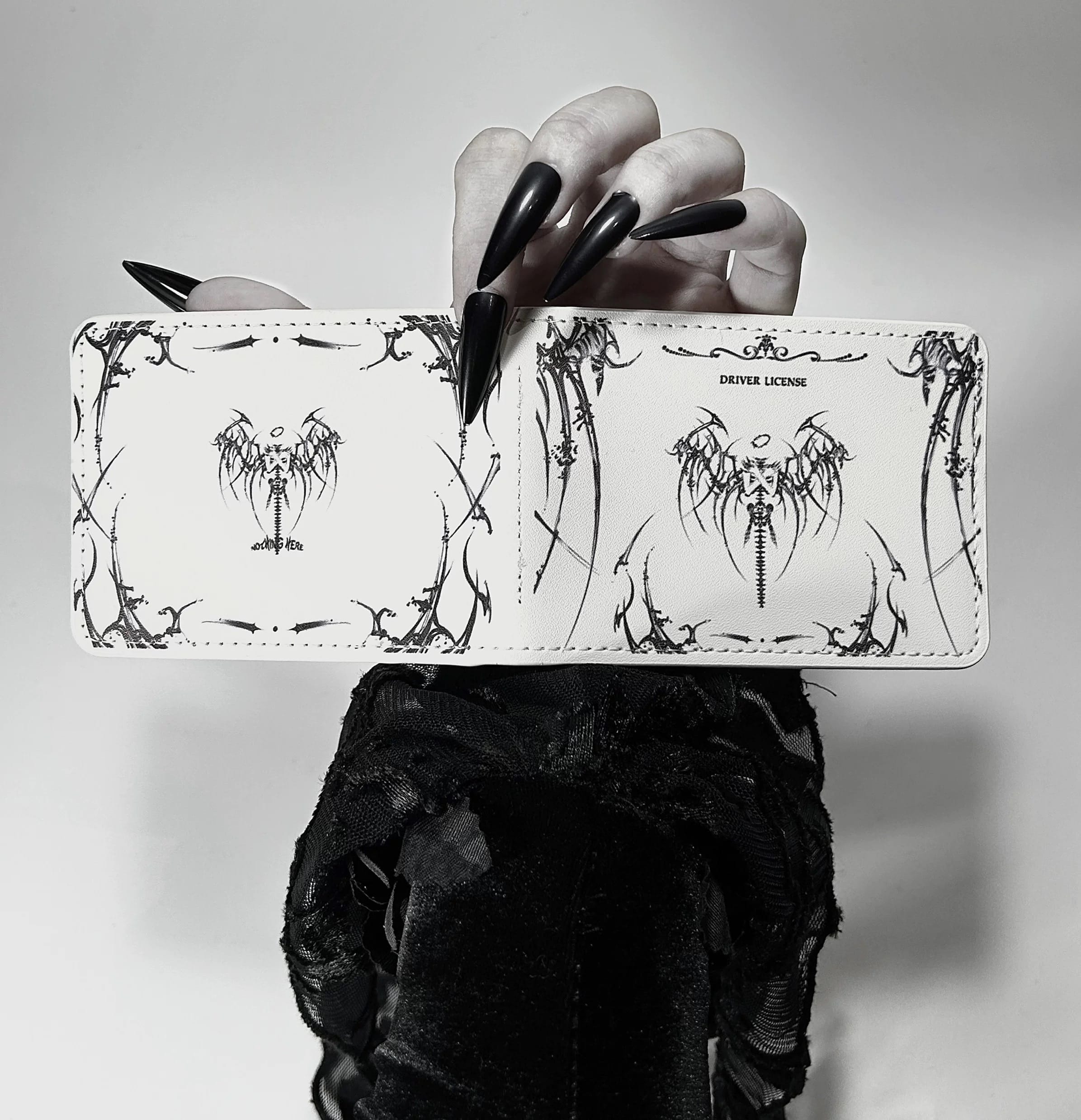 Vukora Unisex Gothic Skull Angel Printed Card Bag