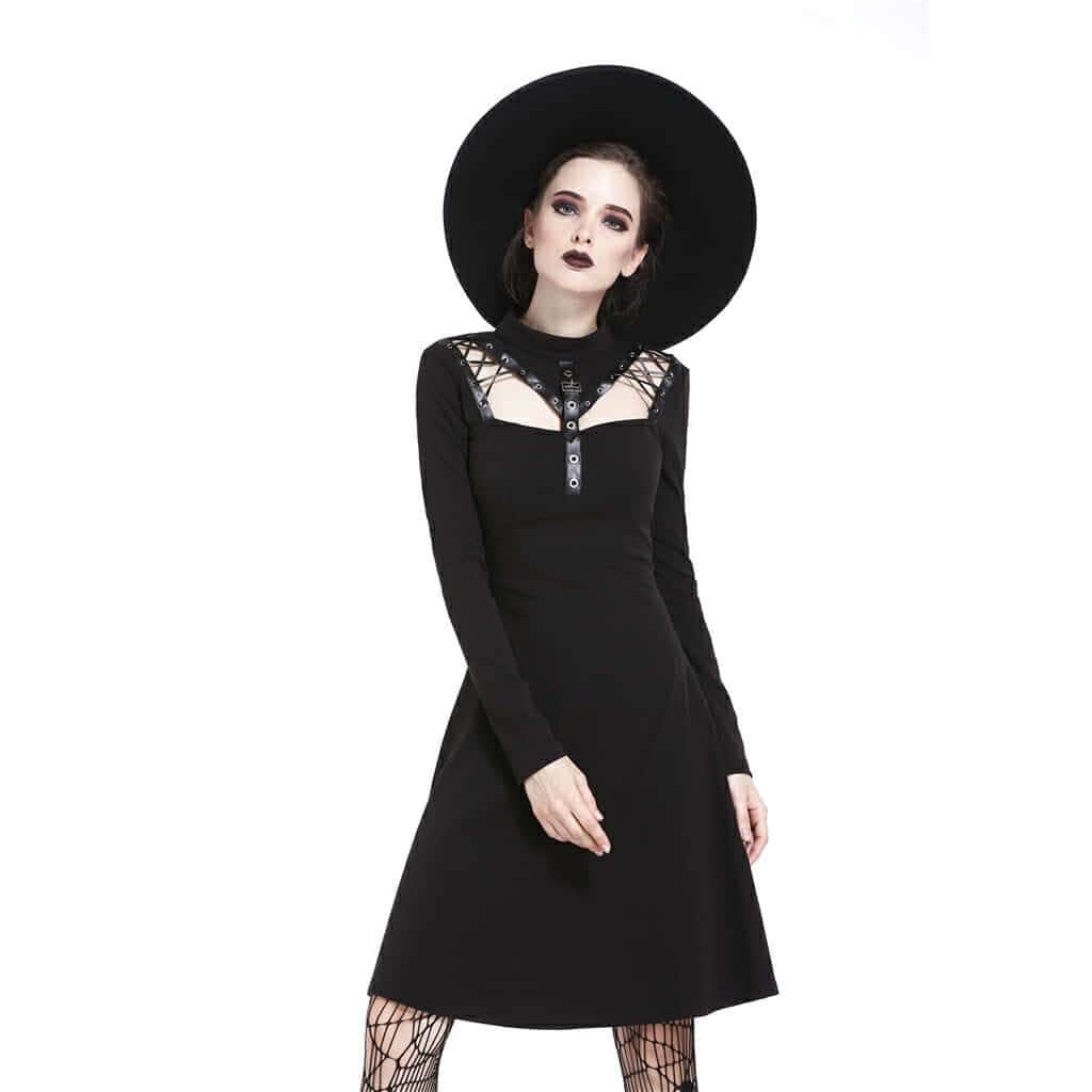Darkinlove Women's Criss-Cross Detailed Little Black Dress