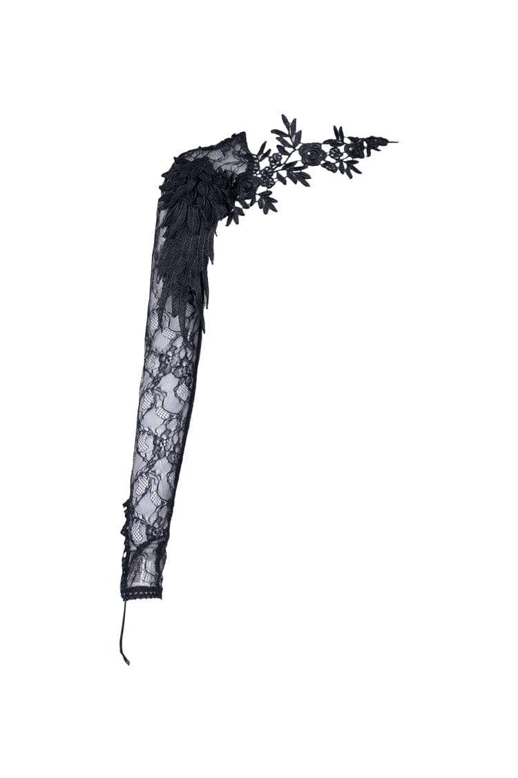 Darkinlove Women's Gothic Half Lace Sleeve With Flowers