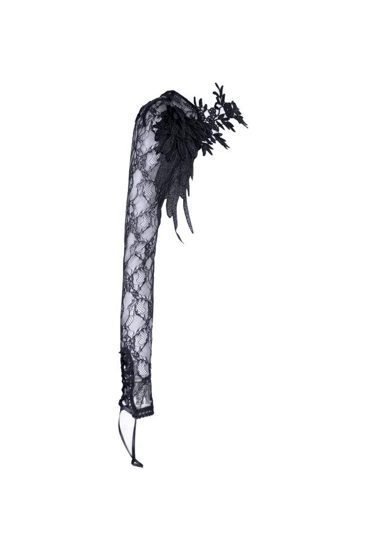 Darkinlove Women's Gothic Half Lace Sleeve With Flowers