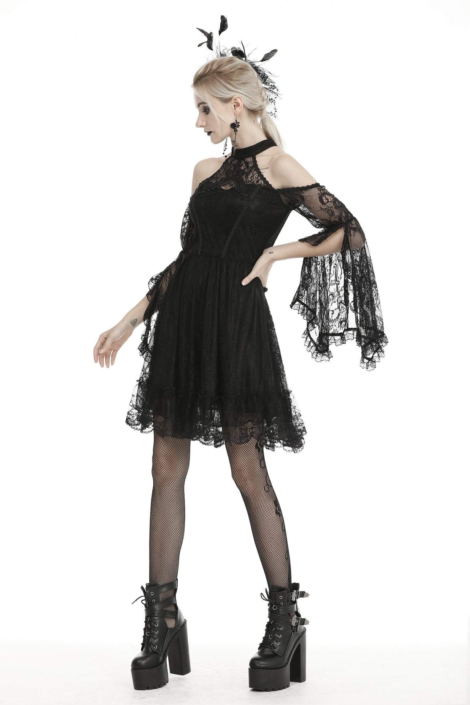 Women's Gothic Halter Lace Dresses