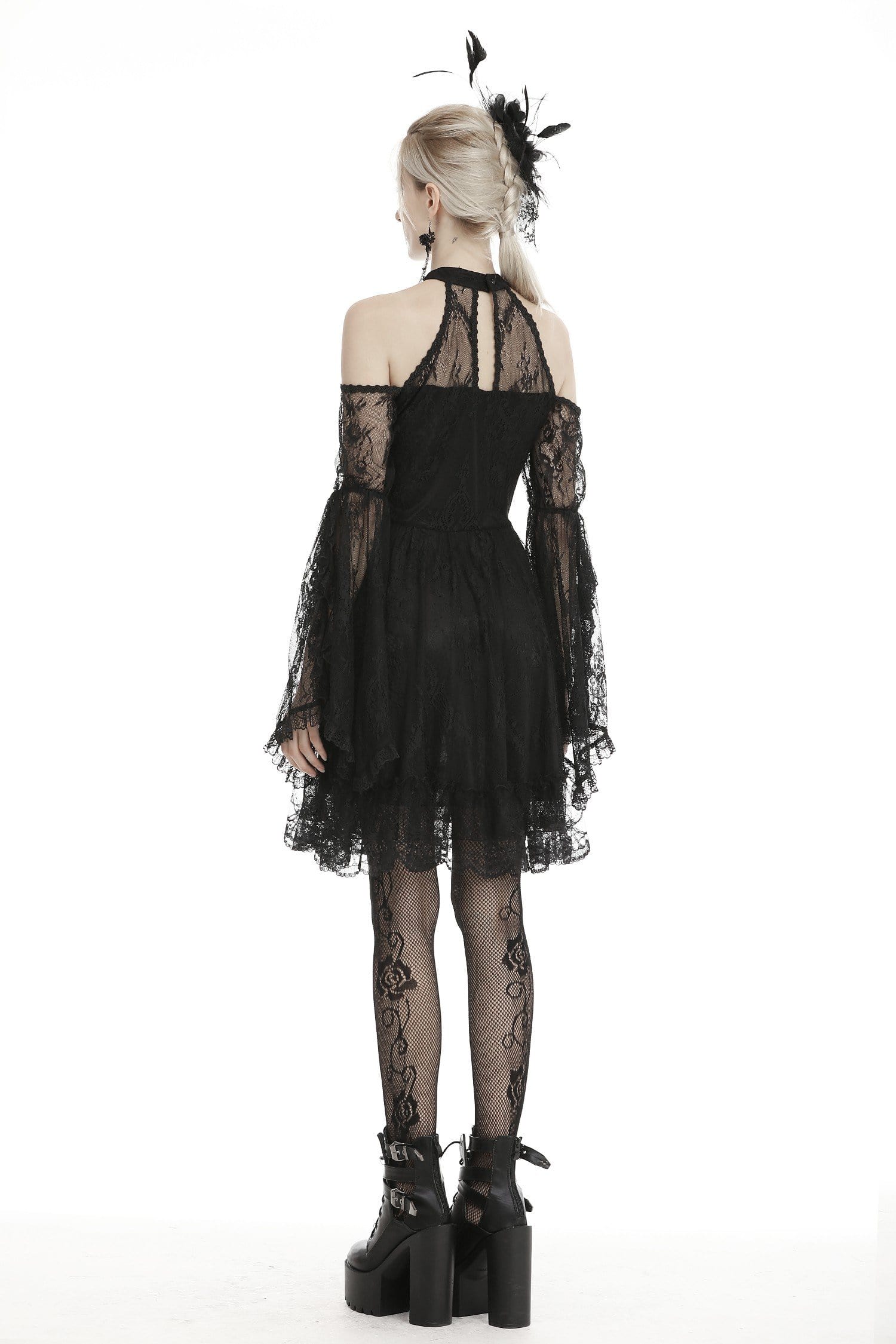 Women's Gothic Halter Lace Dresses