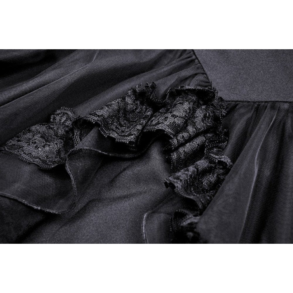 Darkinlove Women's Gothic Layered Swallowtail Halterneck Dress