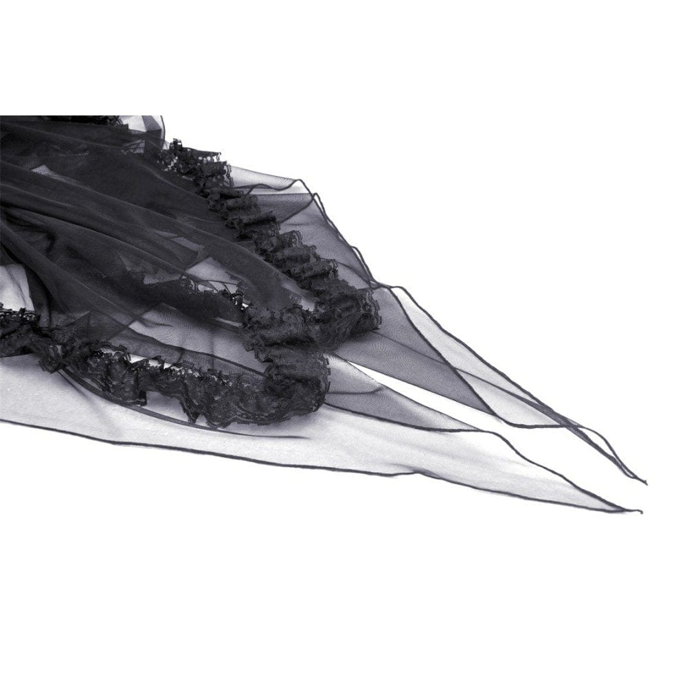 Darkinlove Women's Gothic Layered Swallowtail Halterneck Dress