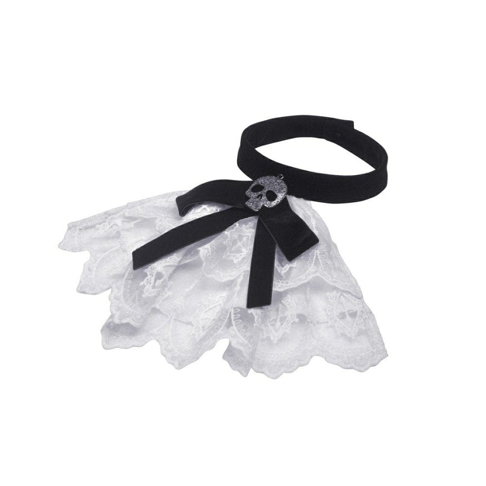 Darkinlove Women's Gothic Puff Sleeved Frilly Necktie Velvet Jacket