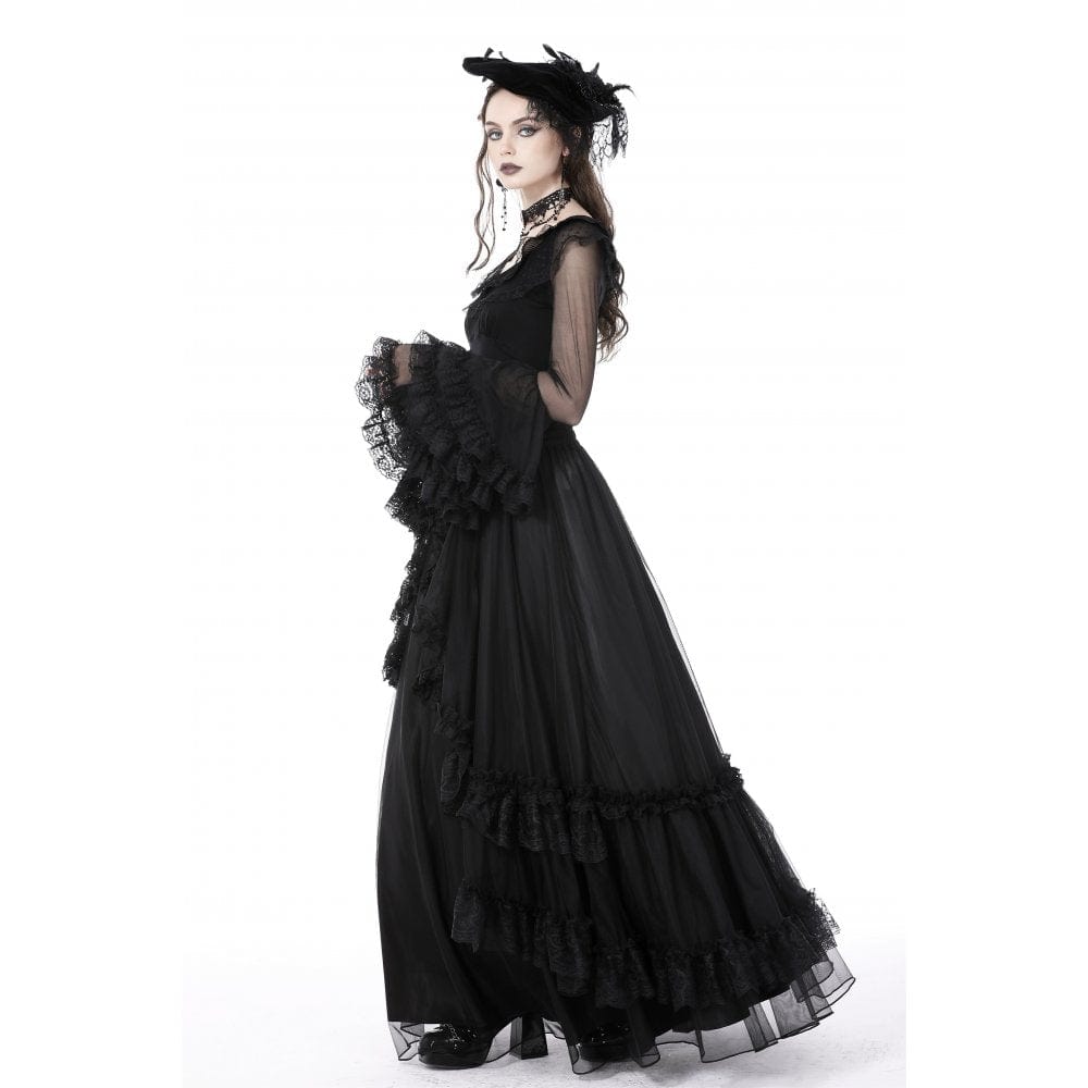 Darkinlove Women's Gothic Ruffled Layered Skirt
