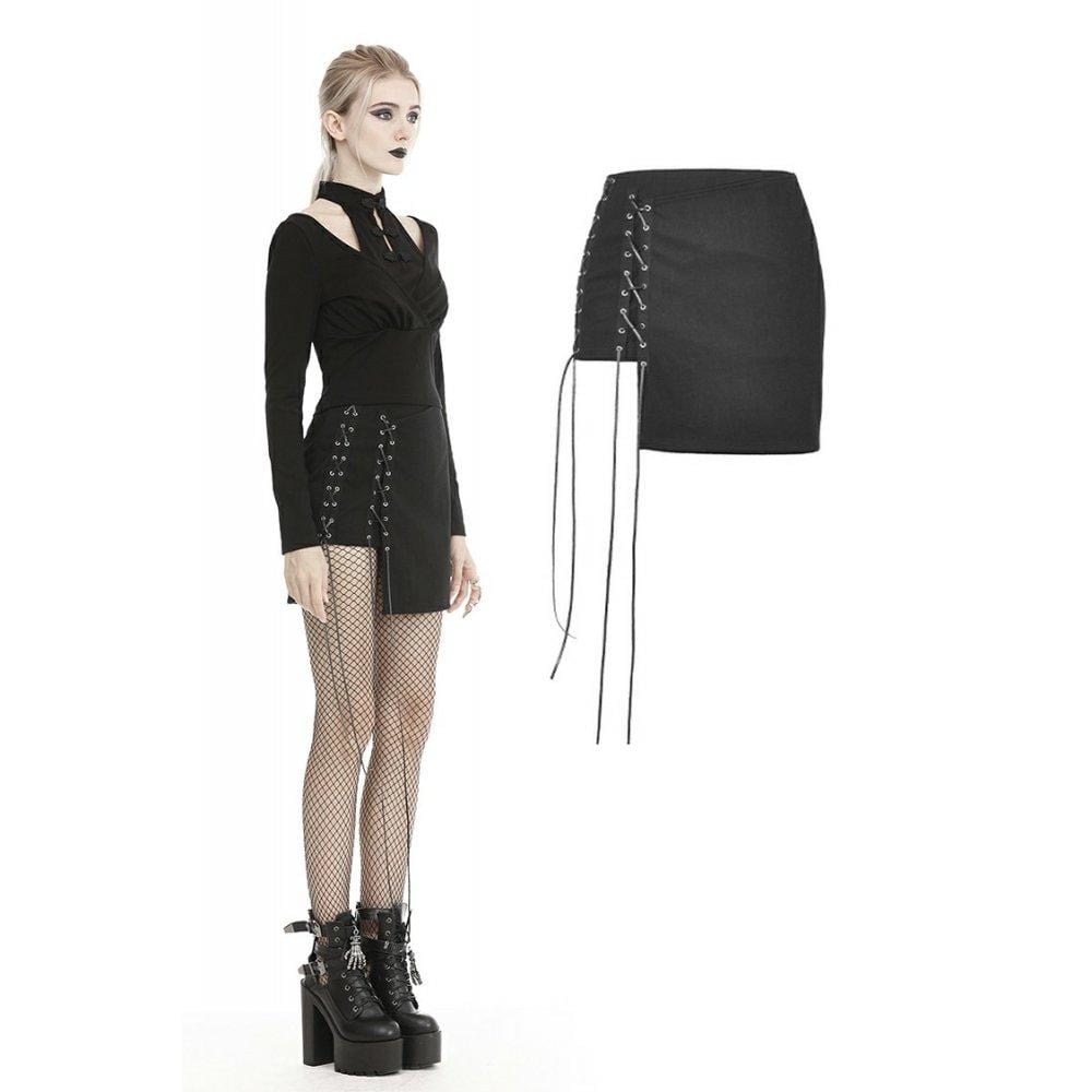 Darkinlove Women's Gothic Strappy Irregular Skirts