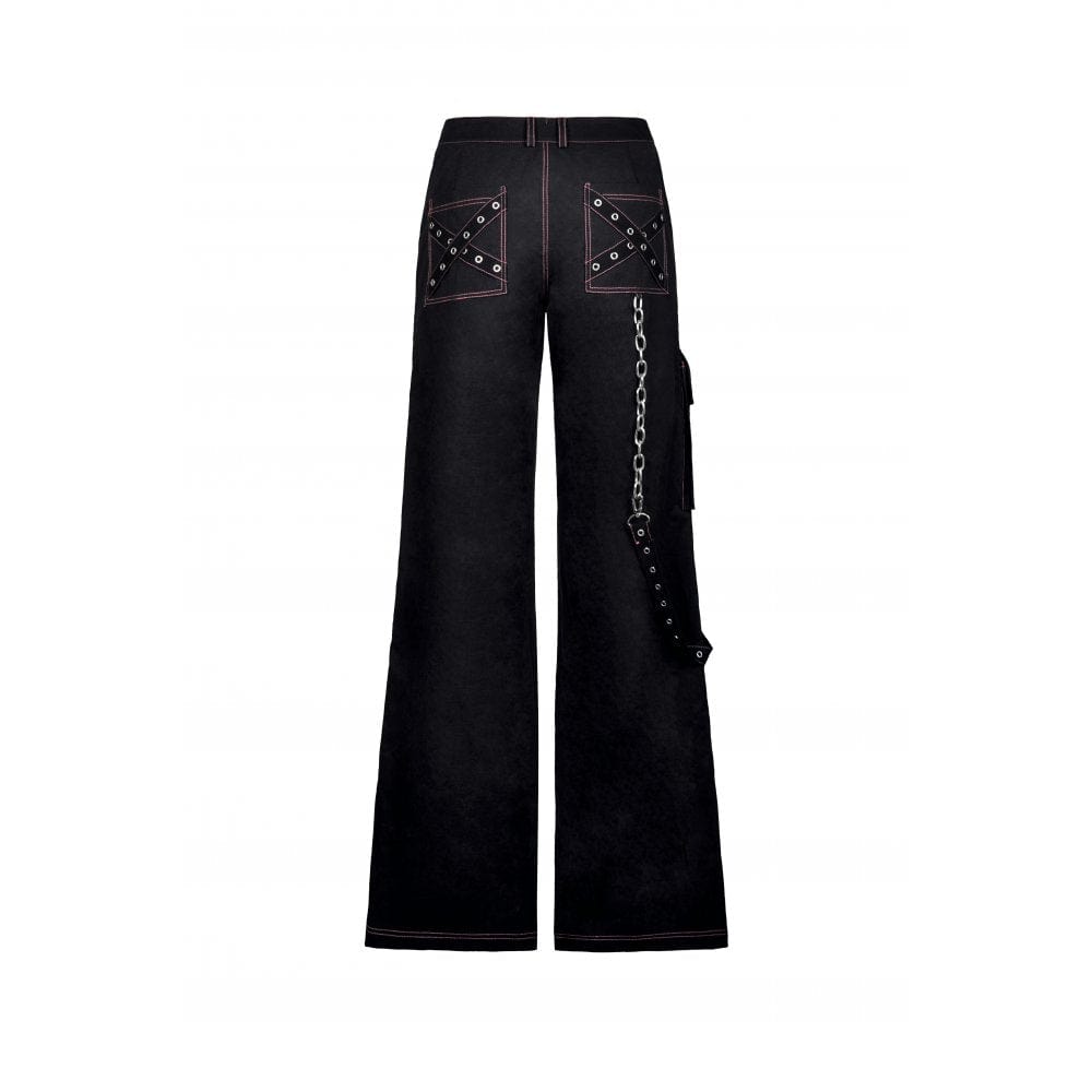 Darkinlove Women's Grunge Dangerous Bear Bell-bottoms with Belt