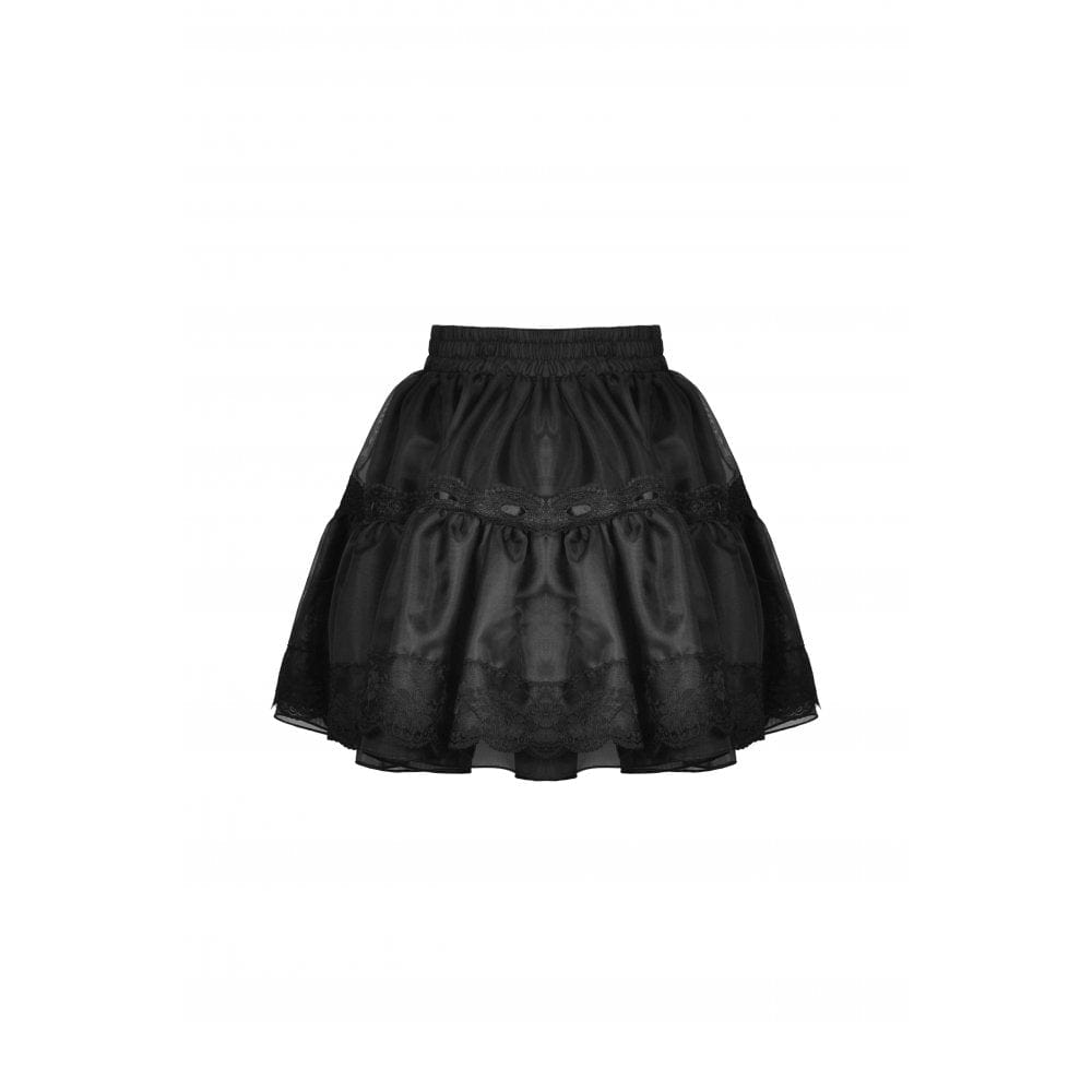 Darkinlove Women's Lolita Bowknot Multilayer Mesh Short Skirt
