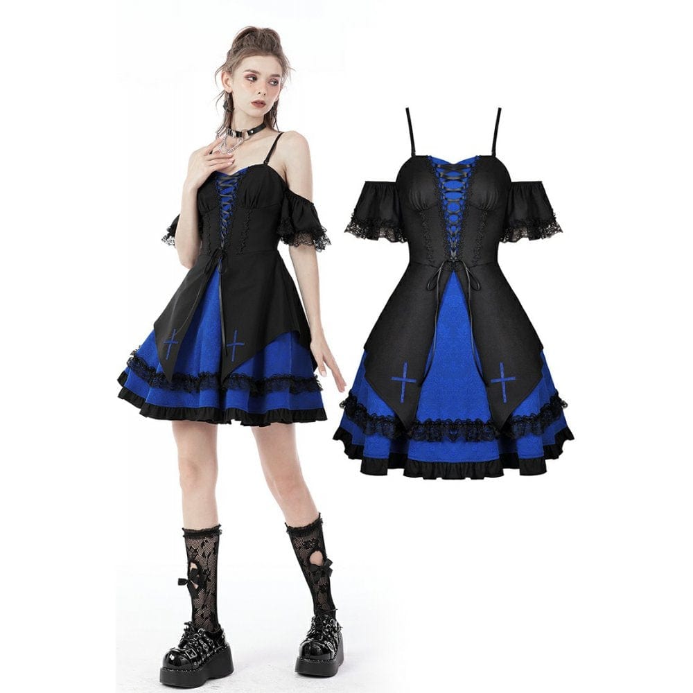Darkinlove Women's Lolita Off Shoulder Maid Dress