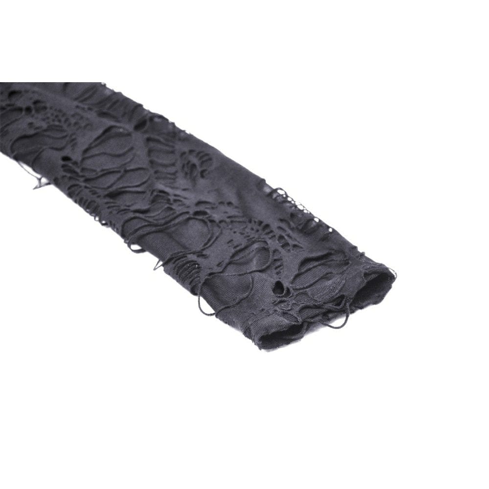 Darkinlove Women's Punk Split Ripped Coat with Hood