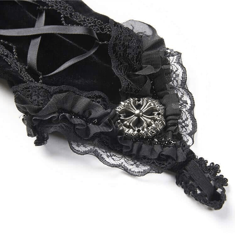 Darkinlove Women's Vintage Goth Lace Gloves