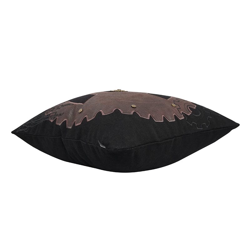 DEVIL FASHION Gothic Gear Embroidered Pillow Case with Pillow Inner