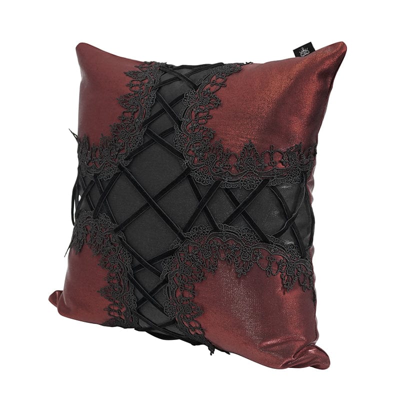DEVIL FASHION Gothic Strappy Lace Pillow Case Red with Pillow Inner
