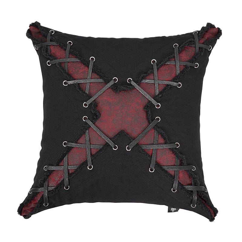 DEVIL FASHION Gothic Strappy Unedged Pillow Case with Pillow Inner
