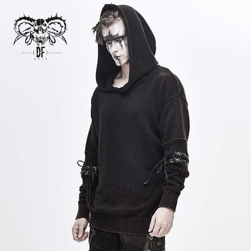 DEVIL FASHION Men's Casual Winter Spliced Sweaters&Hoodies