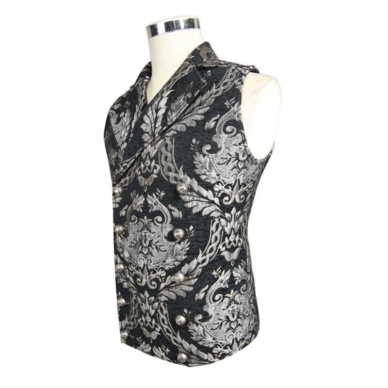 DEVIL FASHION Men's Double Breasted Waistcoat