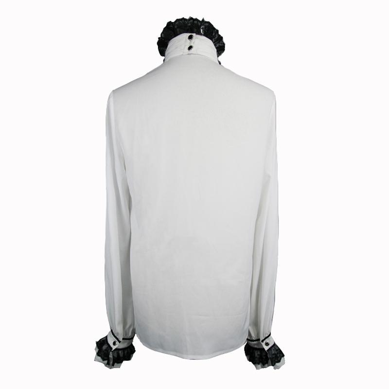 Men's Goth Dress Shirt With Ornamental Jabot
