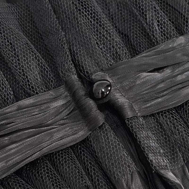 Women's Gothic Drape Mesh Neckwear Black Unisex Lace Neckwear